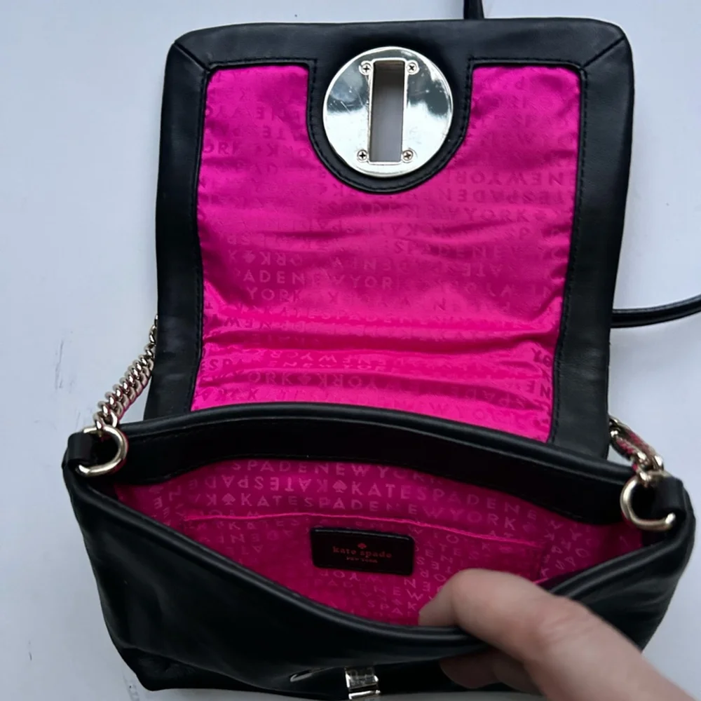 Kate Spade Astor Court Naomi Quilted Crossbody Bag chain purse black leather